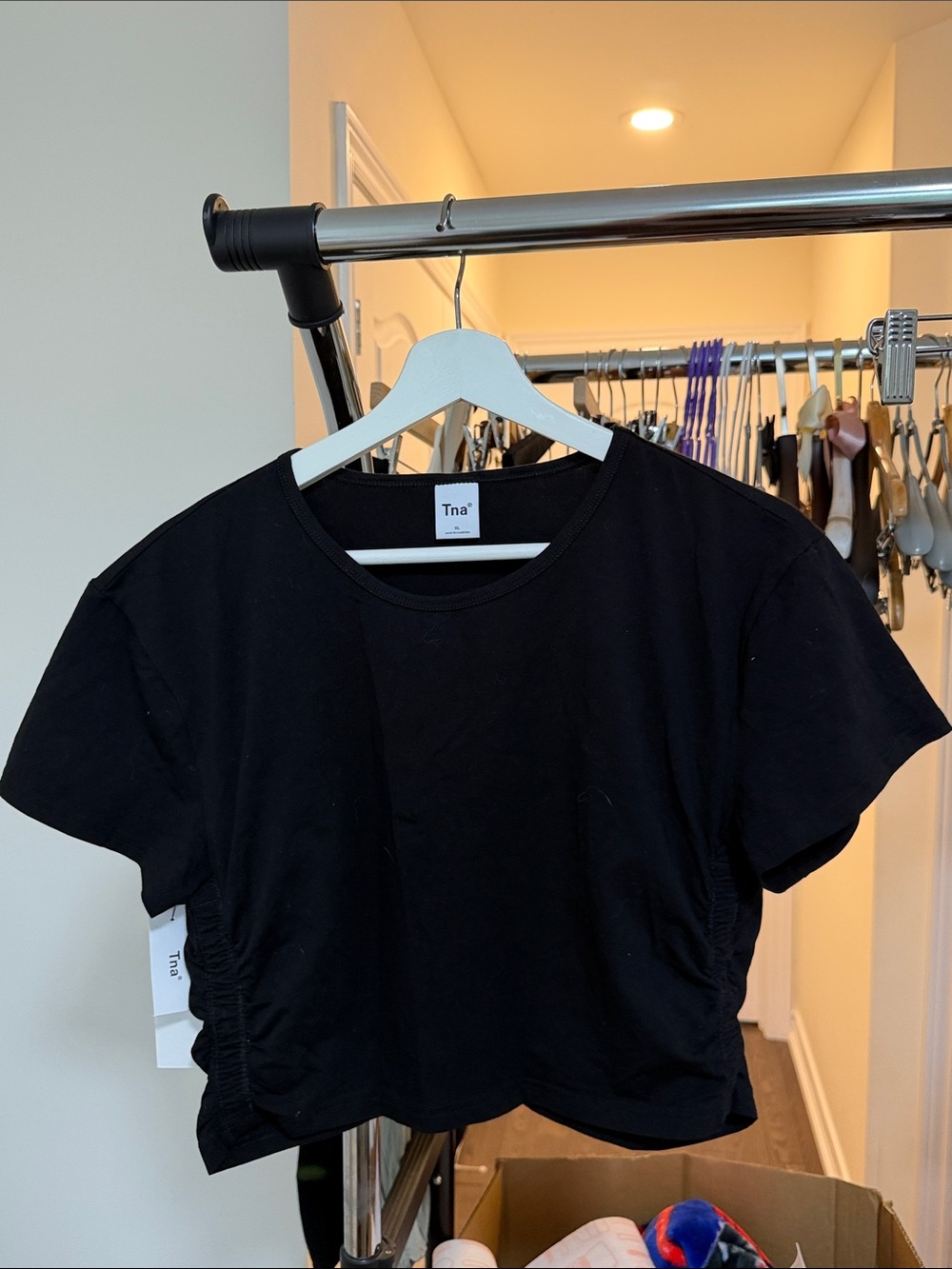 TNA Black Cropped Crewneck Tee